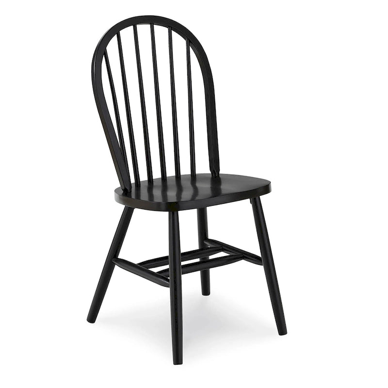 Chaise de salle à manger Windsor en bois massif à dossier à fuseaux – Chaise de cuisine classique