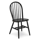 Chaise de salle à manger Windsor en bois massif à dossier à fuseaux – Chaise de cuisine classique
