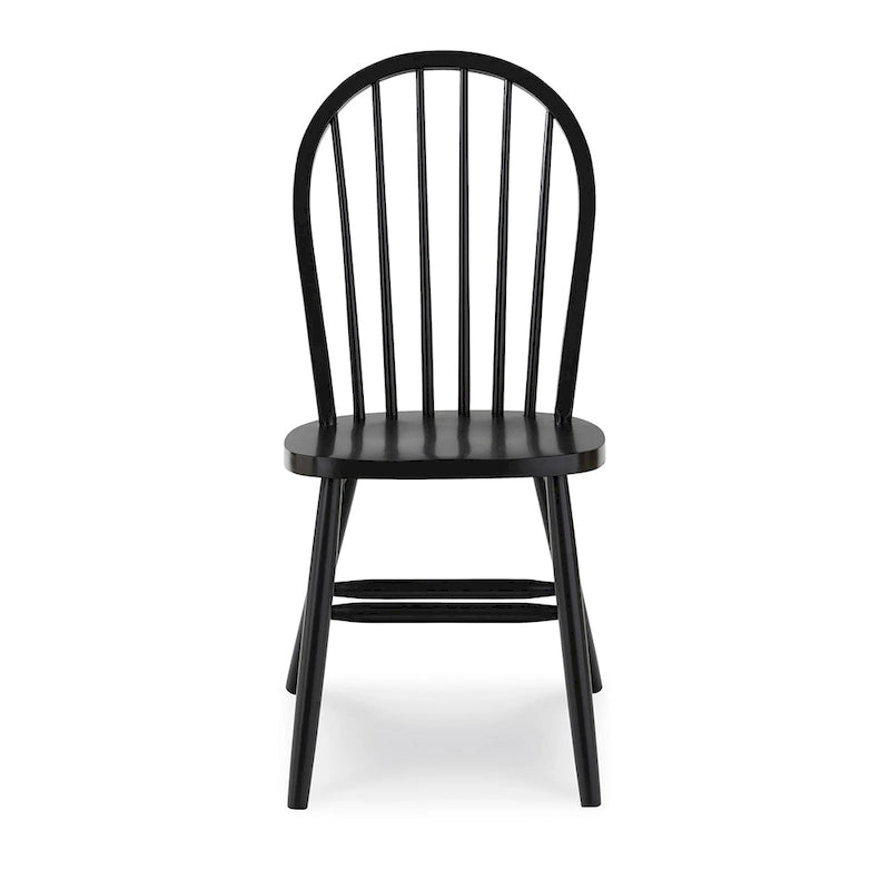 Chaise de salle à manger Windsor en bois massif à dossier à fuseaux – Chaise de cuisine classique