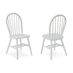 Chaise de salle à manger Windsor en bois massif à dossier à fuseaux – Chaise de cuisine classique