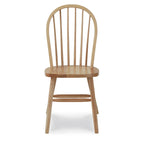 Chaise de salle à manger Windsor en bois massif à dossier à fuseaux – Chaise de cuisine classique