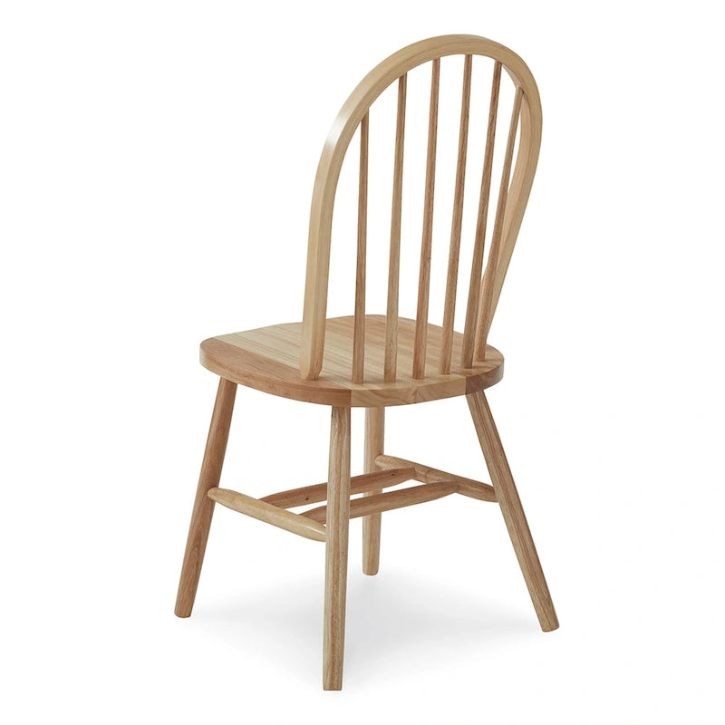 Chaise de salle à manger Windsor en bois massif à dossier à fuseaux – Chaise de cuisine classique