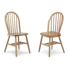 Chaise de salle à manger Windsor en bois massif à dossier à fuseaux – Chaise de cuisine classique