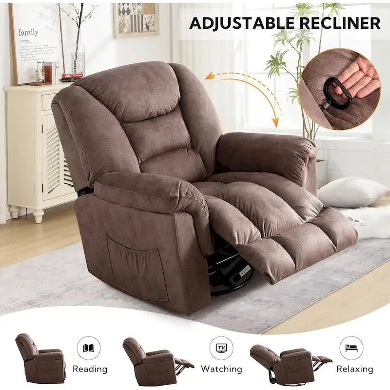 Fauteuil inclinable manuel pivotant grande taille