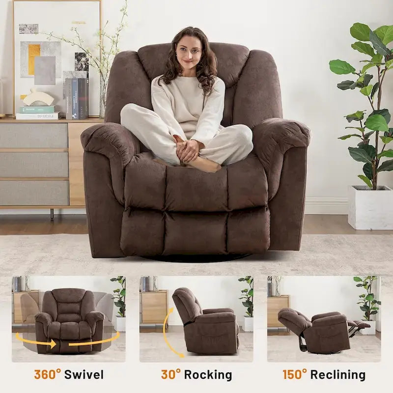 Fauteuil inclinable manuel pivotant grande taille