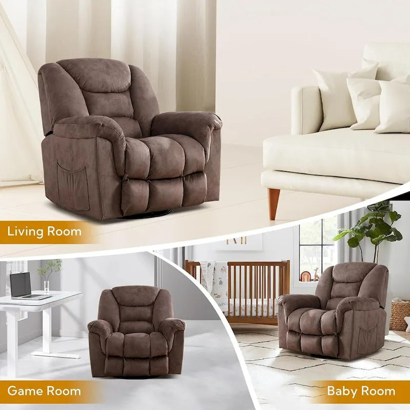 Fauteuil inclinable manuel pivotant grande taille
