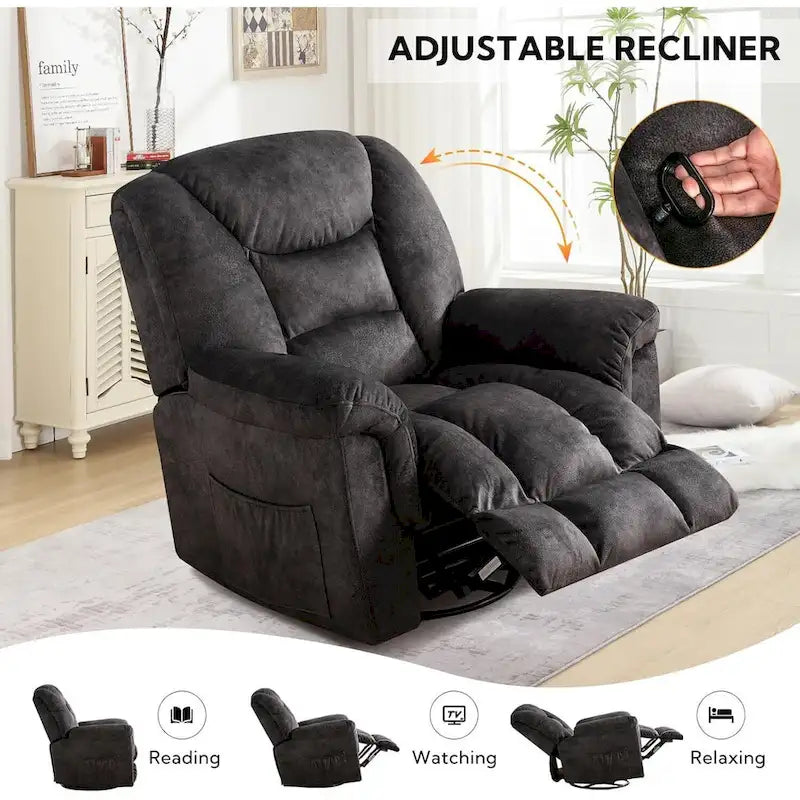 Fauteuil inclinable manuel pivotant grande taille