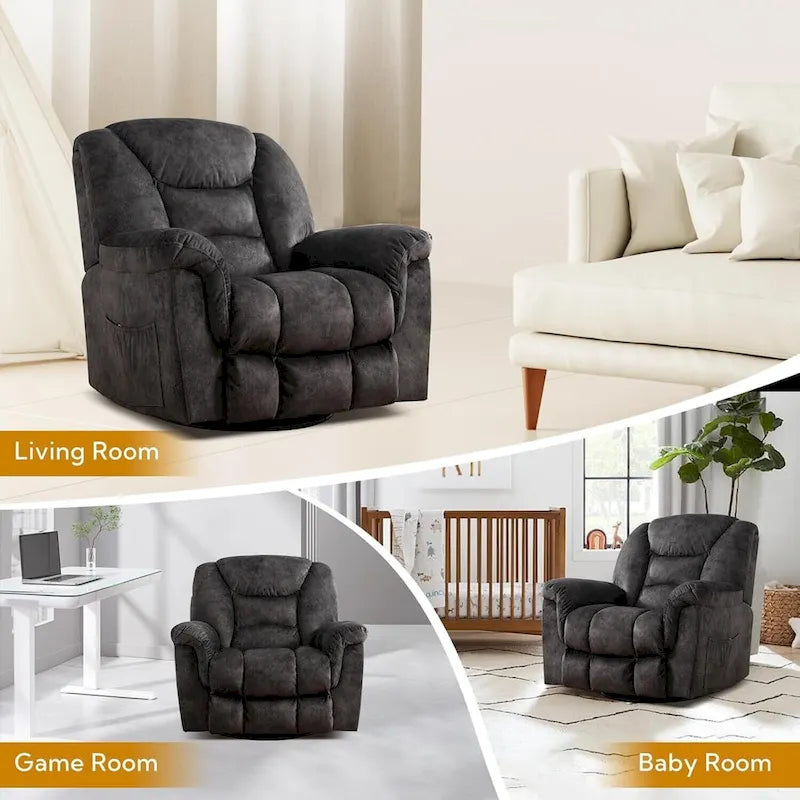Fauteuil inclinable manuel pivotant grande taille