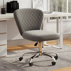 Fauteuil de bureau pivotant réglable sans accoudoirs en velours – Chaise de bureau pivotante à 360°