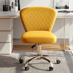 Fauteuil de bureau pivotant réglable sans accoudoirs en velours – Chaise de bureau pivotante à 360°