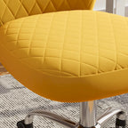 Fauteuil de bureau pivotant réglable sans accoudoirs en velours – Chaise de bureau pivotante à 360°