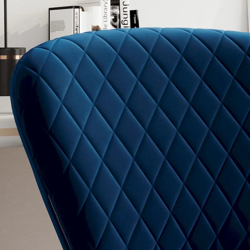 Fauteuil de bureau pivotant réglable sans accoudoirs en velours – Chaise de bureau pivotante à 360°