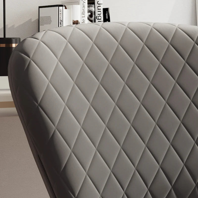 Fauteuil de bureau pivotant réglable sans accoudoirs en velours – Chaise de bureau pivotante à 360°