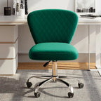 Fauteuil de bureau pivotant réglable sans accoudoirs en velours – Chaise de bureau pivotante à 360°
