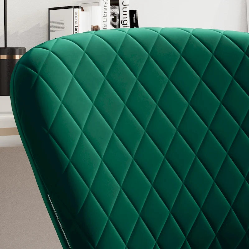 Fauteuil de bureau pivotant réglable sans accoudoirs en velours – Chaise de bureau pivotante à 360°