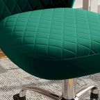 Fauteuil de bureau pivotant réglable sans accoudoirs en velours – Chaise de bureau pivotante à 360°
