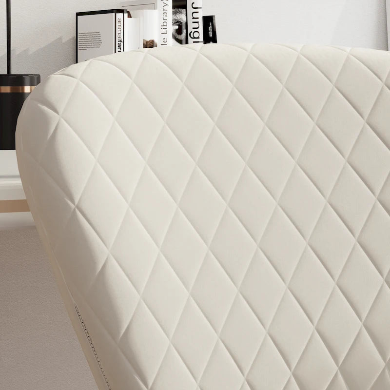 Fauteuil de bureau pivotant réglable sans accoudoirs en velours – Chaise de bureau pivotante à 360°