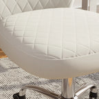 Fauteuil de bureau pivotant réglable sans accoudoirs en velours – Chaise de bureau pivotante à 360°