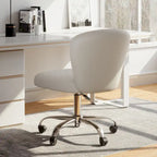 Fauteuil de bureau pivotant réglable sans accoudoirs en velours – Chaise de bureau pivotante à 360°