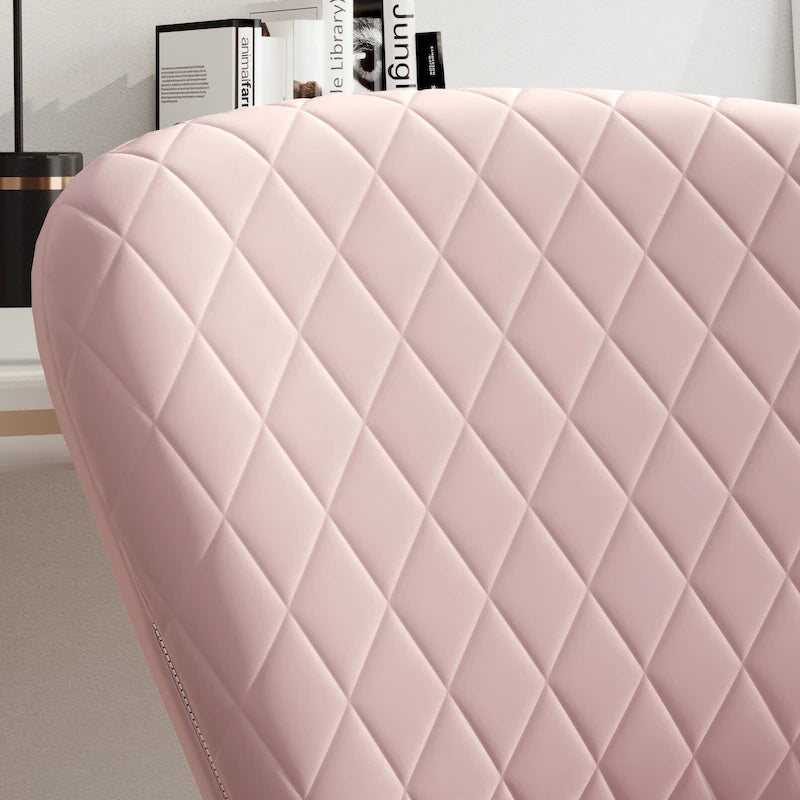 Fauteuil de bureau pivotant réglable sans accoudoirs en velours – Chaise de bureau pivotante à 360°