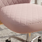 Fauteuil de bureau pivotant réglable sans accoudoirs en velours – Chaise de bureau pivotante à 360°