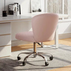 Fauteuil de bureau pivotant réglable sans accoudoirs en velours – Chaise de bureau pivotante à 360°