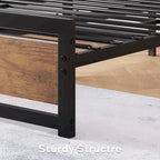 Cadre de lit plateforme avec tête de lit, aucun sommier tapissier requis, supporte jusqu'à 317 kg, marron rustique