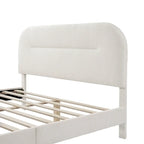 Lit plateforme queen-size réglable en bouclette blanche moderne