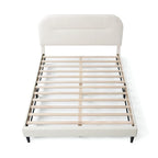 Lit plateforme queen-size réglable en bouclette blanche moderne