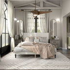 Lit plateforme queen-size réglable en bouclette blanche moderne