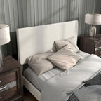 Lit plateforme queen-size réglable en bouclette blanche moderne