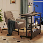 Table d'appoint portable réglable en hauteur avec station de chargement, pour canapé, lit, ordinateur portable