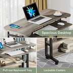 Table d'appoint portable réglable en hauteur avec station de chargement, pour canapé, lit, ordinateur portable