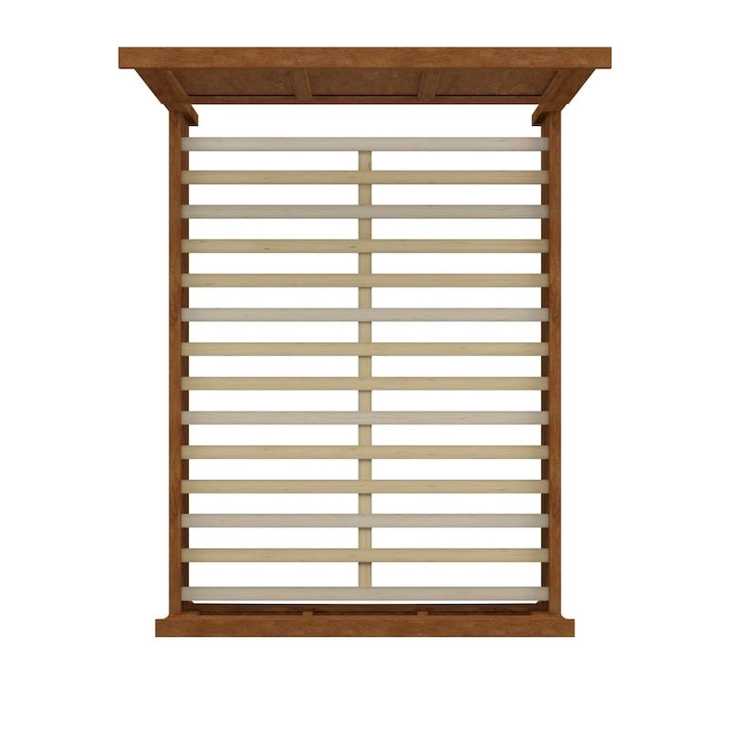 Lit plateforme de rangement à panneaux de bois King Size