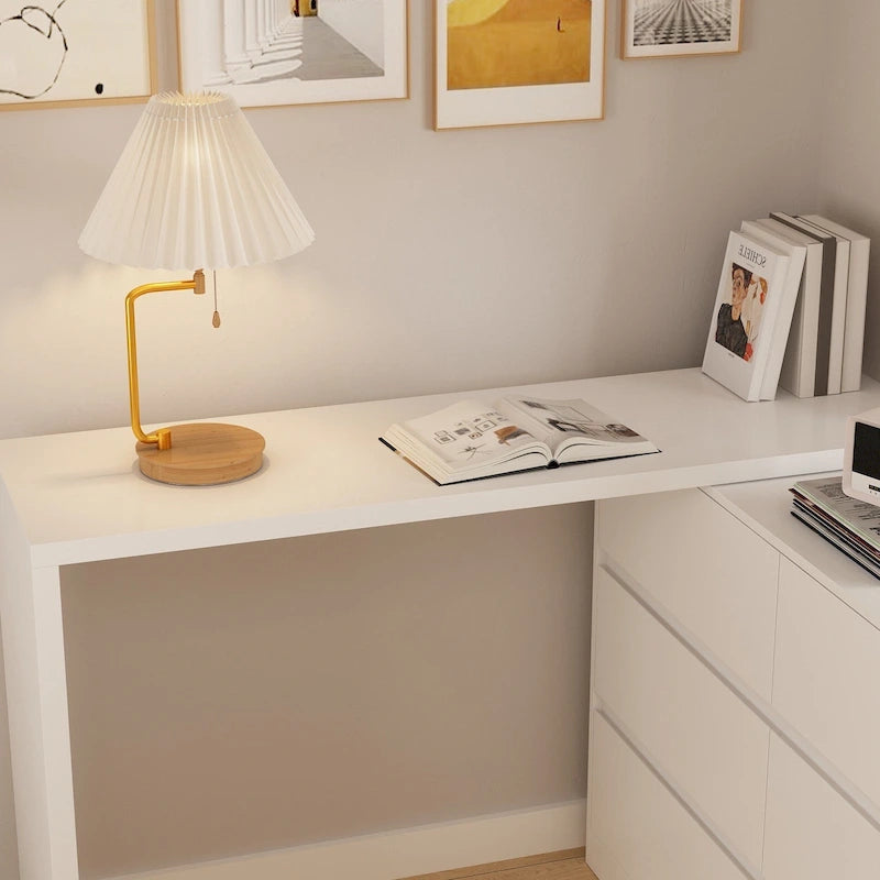 Commode et Bureau Rotatifs 6 Tiroirs – Coiffeuse Blanche/Noire