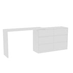 Commode et Bureau Rotatifs 6 Tiroirs – Coiffeuse Blanche/Noire