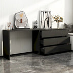 Commode et Bureau Rotatifs 6 Tiroirs – Coiffeuse Blanche/Noire