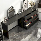 Commode et Bureau Rotatifs 6 Tiroirs – Coiffeuse Blanche/Noire