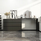 Commode et Bureau Rotatifs 6 Tiroirs – Coiffeuse Blanche/Noire