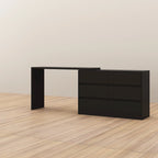 Commode et Bureau Rotatifs 6 Tiroirs – Coiffeuse Blanche/Noire