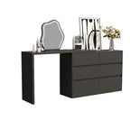 Commode et Bureau Rotatifs 6 Tiroirs – Coiffeuse Blanche/Noire