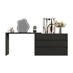 Commode et Bureau Rotatifs 6 Tiroirs – Coiffeuse Blanche/Noire