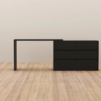 Commode et Bureau Rotatifs 6 Tiroirs – Coiffeuse Blanche/Noire