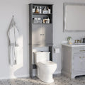 Meuble de rangement WC au-dessus des toilettes avec porte – Organiseur de salle de bain peu encombrant