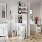 Meuble de rangement WC au-dessus des toilettes avec porte – Organiseur de salle de bain peu encombrant