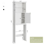Meuble de rangement WC au-dessus des toilettes avec porte – Organiseur de salle de bain peu encombrant