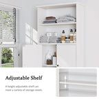 Meuble de rangement WC au-dessus des toilettes avec porte – Organiseur de salle de bain peu encombrant