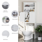Meuble de rangement WC au-dessus des toilettes avec porte – Organiseur de salle de bain peu encombrant