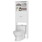 Meuble de rangement WC au-dessus des toilettes avec porte – Organiseur de salle de bain peu encombrant