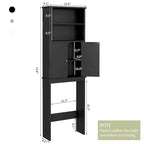 Meuble de rangement WC au-dessus des toilettes avec porte – Organiseur de salle de bain peu encombrant